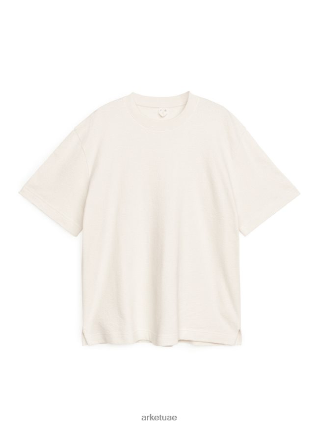 ملابس عبد اللطيف ARKET نحيف بوكل جيرسي تي شيرت قبالة الأبيض BXB848986