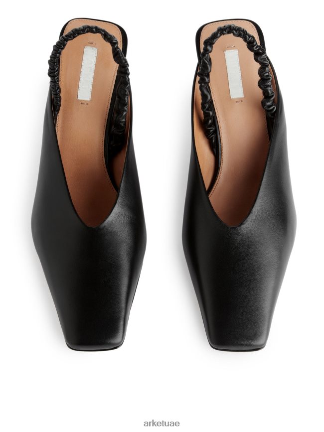 أحذية عبد اللطيف ARKET نحيف مضخات جلدية slingback أسود BXB848698
