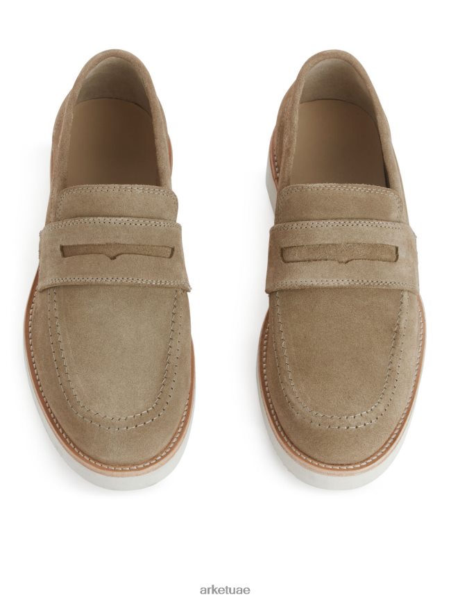 أحذية عبد اللطيف ARKET رجال حذاء لوفر من جلد الغزال اللون البيج BXB8481275