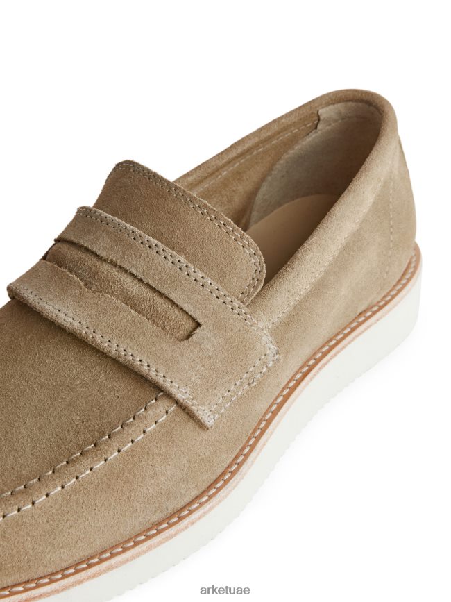 أحذية عبد اللطيف ARKET رجال حذاء لوفر من جلد الغزال اللون البيج BXB8481275