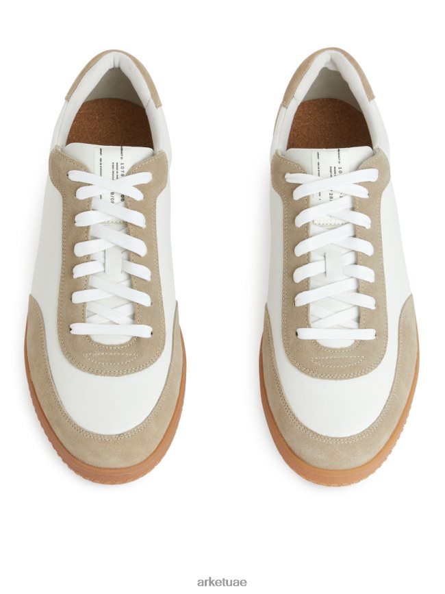 أحذية عبد اللطيف ARKET رجال مدربين جلد أبيض/بيج BXB8481254