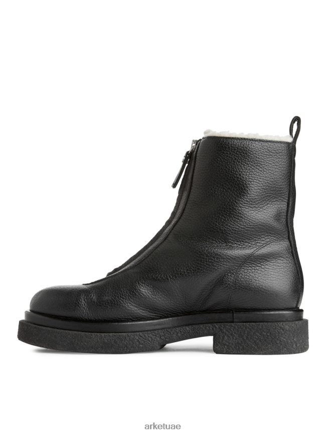 أحذية عبد اللطيف ARKET نحيف أحذية جلدية فو الفراء أسود BXB848732