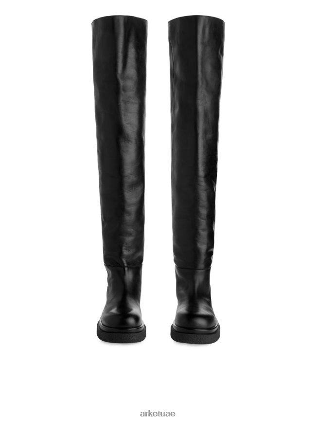 أحذية عبد اللطيف ARKET نحيف أحذية جلدية فوق الركبة أسود BXB848735