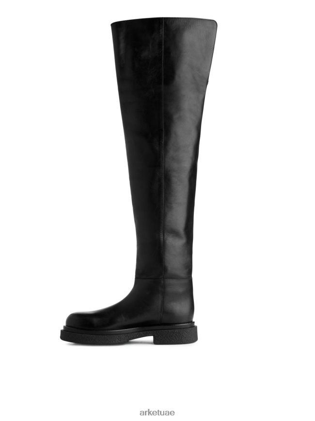 أحذية عبد اللطيف ARKET نحيف أحذية جلدية فوق الركبة أسود BXB848735