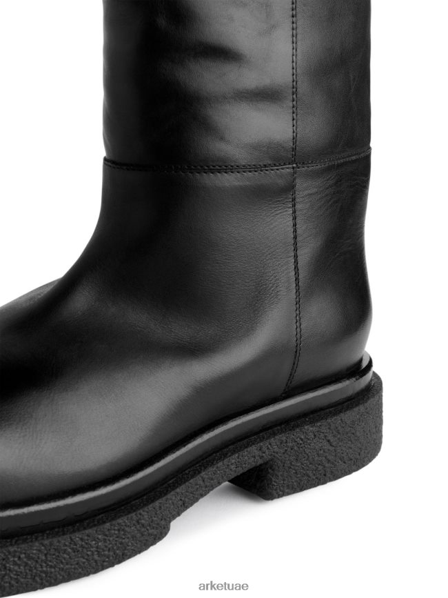 أحذية عبد اللطيف ARKET نحيف أحذية جلدية فوق الركبة أسود BXB848735