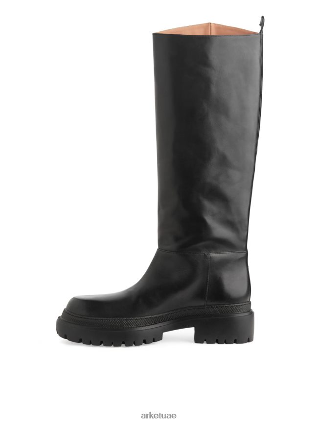 أحذية عبد اللطيف ARKET نحيف أحذية جلدية مكتنزة عالية رمح أسود BXB848740