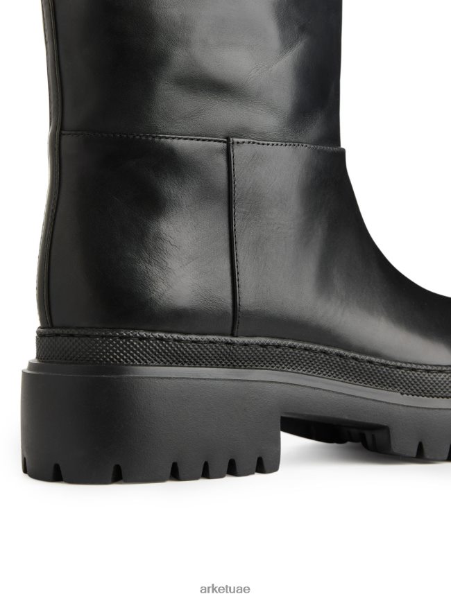 أحذية عبد اللطيف ARKET نحيف أحذية جلدية مكتنزة عالية رمح أسود BXB848740