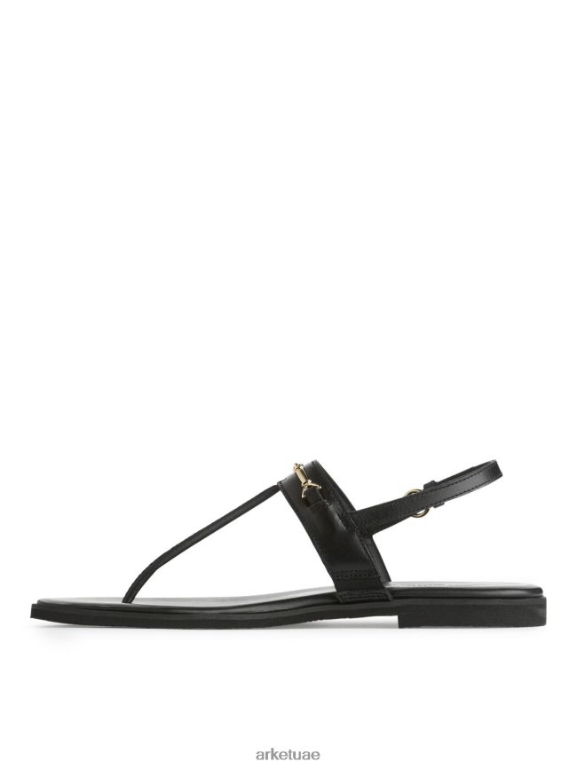 أحذية عبد اللطيف ARKET نحيف الصنادل الجلدية ثونغ أسود BXB848707