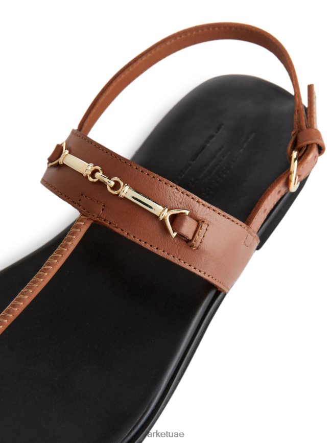 أحذية عبد اللطيف ARKET نحيف الصنادل الجلدية ثونغ بني BXB848706