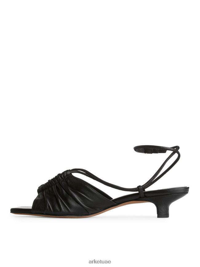 أحذية عبد اللطيف ARKET نحيف الصنادل الجلدية ذات الكعب العالي أسود BXB848694