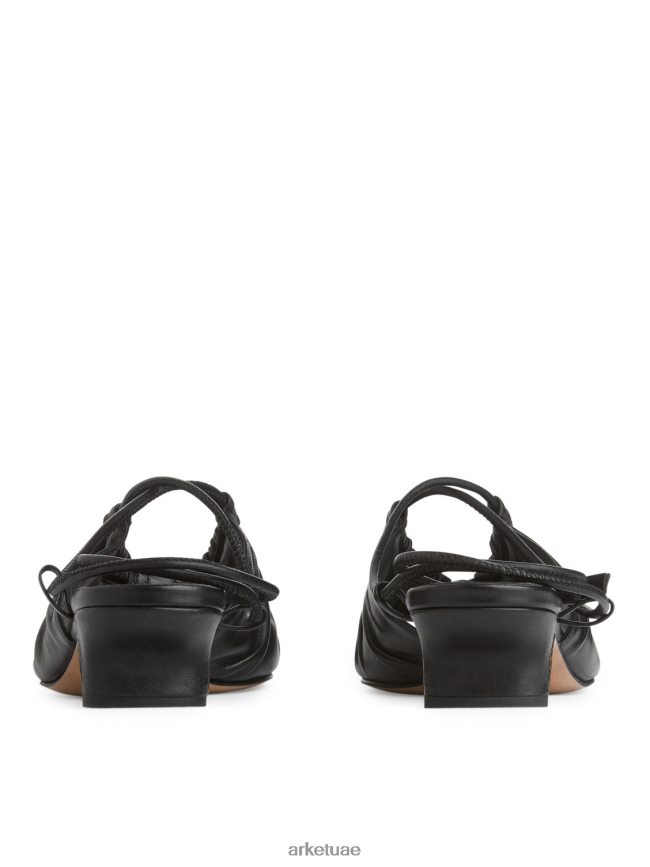 أحذية عبد اللطيف ARKET نحيف الصنادل الجلدية ذات الكعب العالي أسود BXB848694