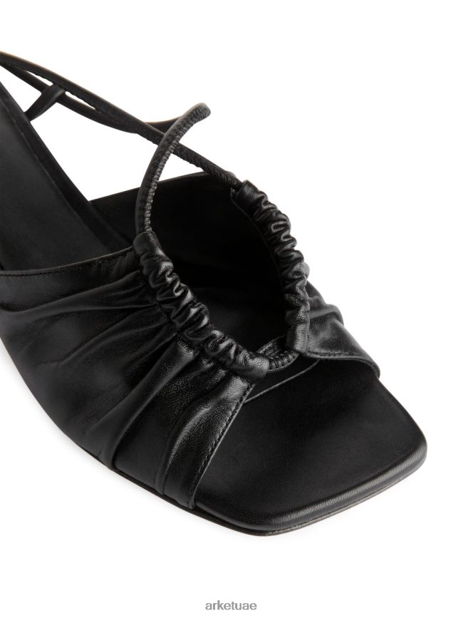 أحذية عبد اللطيف ARKET نحيف الصنادل الجلدية ذات الكعب العالي أسود BXB848694