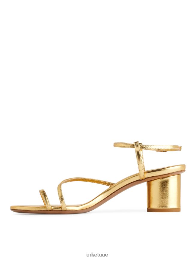 أحذية عبد اللطيف ARKET نحيف الصنادل الجلدية ذات الكعب العالي ذهب BXB848697