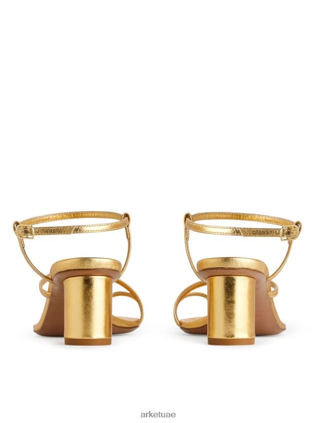 أحذية عبد اللطيف ARKET نحيف الصنادل الجلدية ذات الكعب العالي ذهب BXB848697