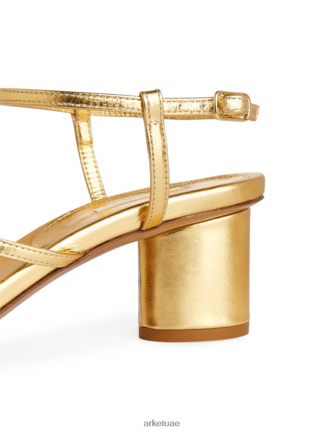 أحذية عبد اللطيف ARKET نحيف الصنادل الجلدية ذات الكعب العالي ذهب BXB848697