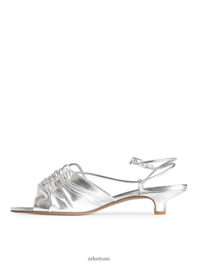 أحذية عبد اللطيف ARKET نحيف الصنادل الجلدية ذات الكعب العالي فضة BXB848693