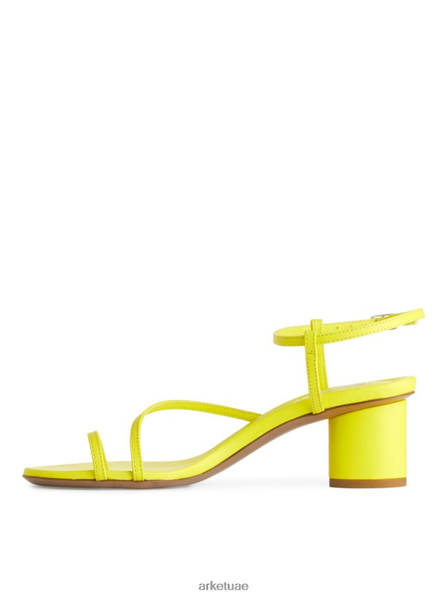 أحذية عبد اللطيف ARKET نحيف الصنادل الجلدية ذات الكعب العالي نيون أصفر BXB848695