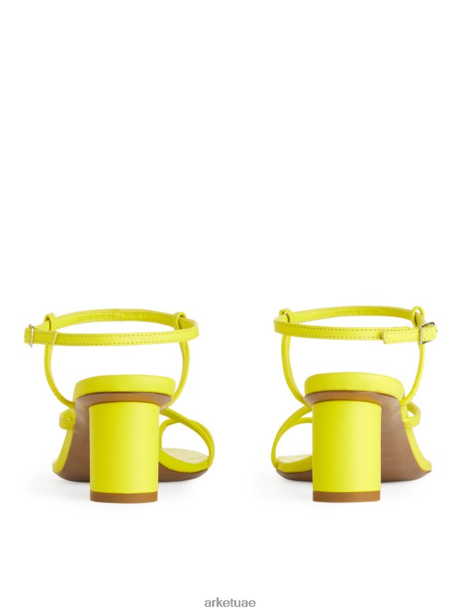 أحذية عبد اللطيف ARKET نحيف الصنادل الجلدية ذات الكعب العالي نيون أصفر BXB848695