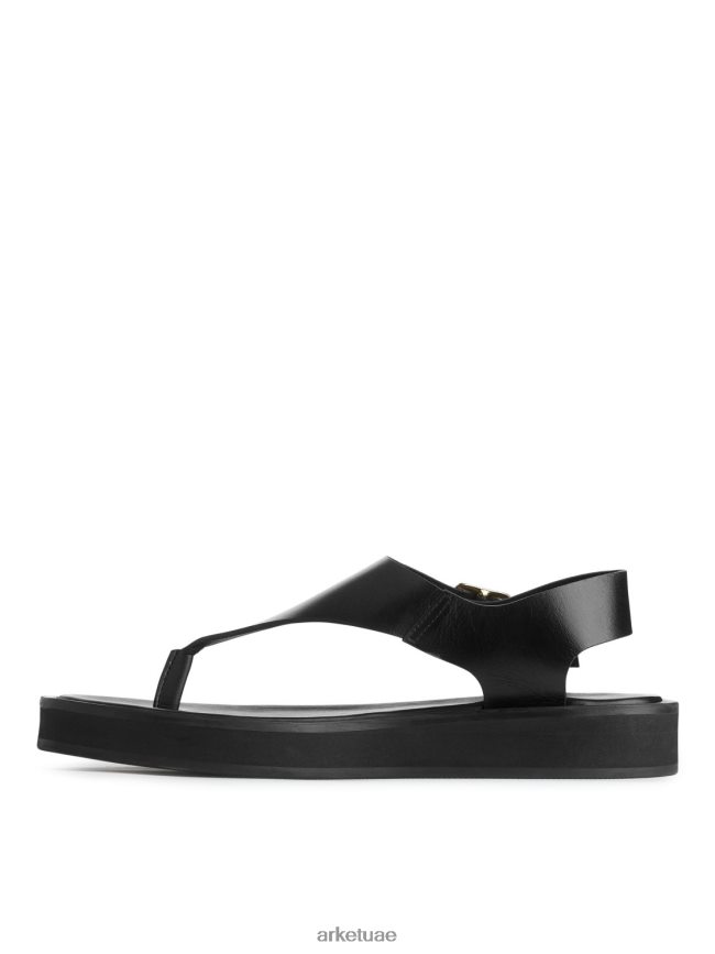 أحذية عبد اللطيف ARKET نحيف الصنادل الجلدية مكتنزة أسود BXB848705