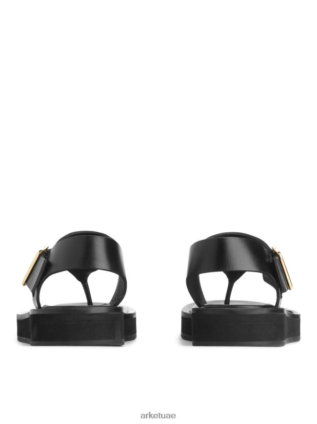 أحذية عبد اللطيف ARKET نحيف الصنادل الجلدية مكتنزة أسود BXB848705