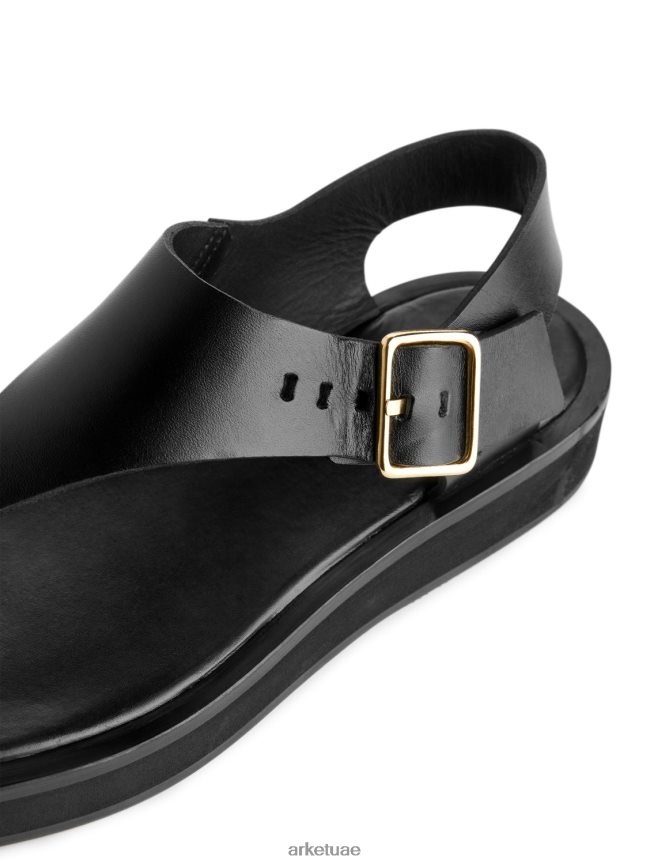 أحذية عبد اللطيف ARKET نحيف الصنادل الجلدية مكتنزة أسود BXB848705