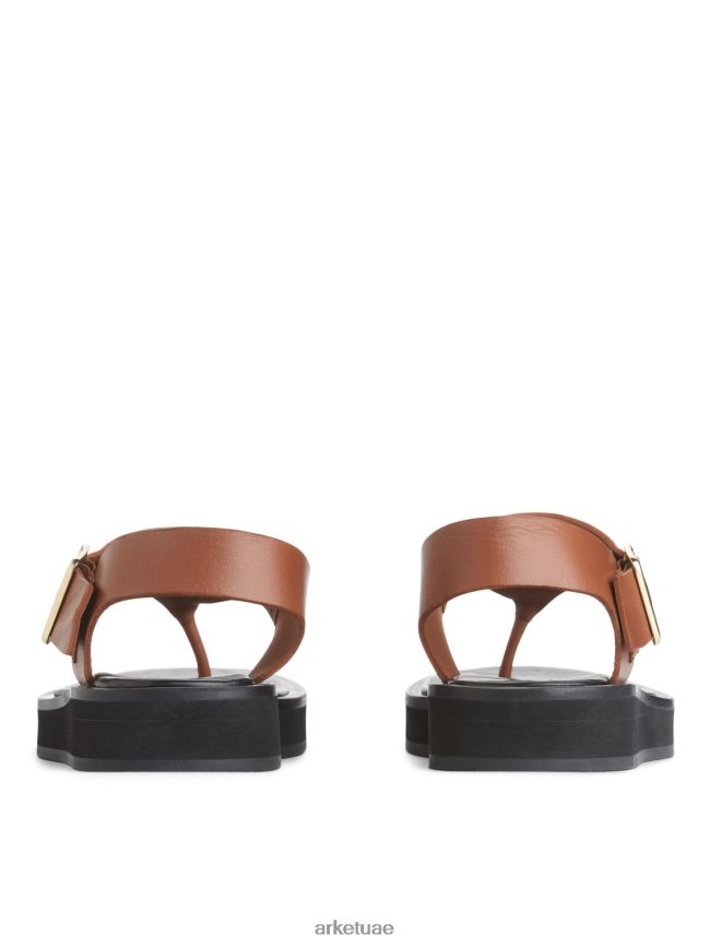 أحذية عبد اللطيف ARKET نحيف الصنادل الجلدية مكتنزة بني BXB848704