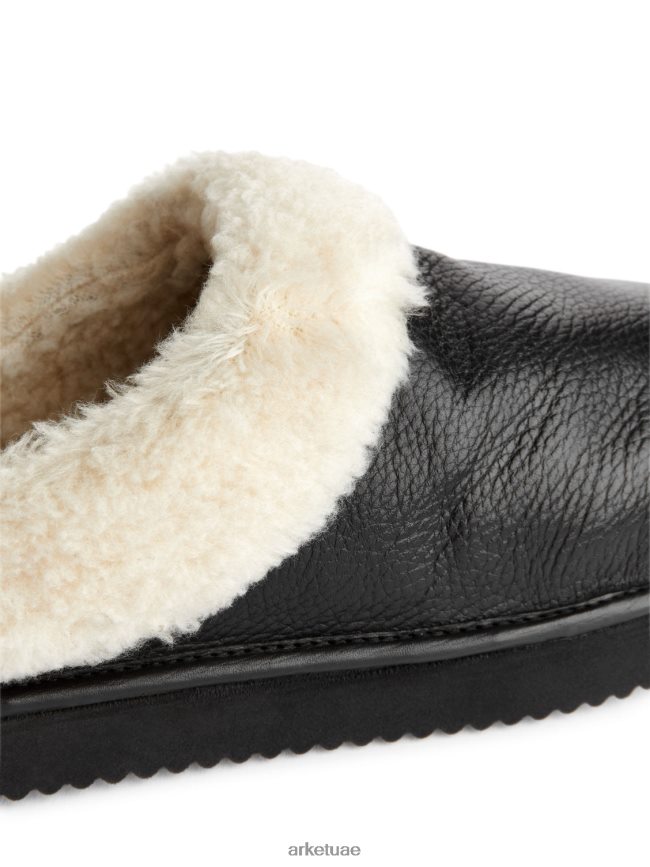 أحذية عبد اللطيف ARKET نحيف النعال الجلدية كومة أسود/أوف وايت BXB848524