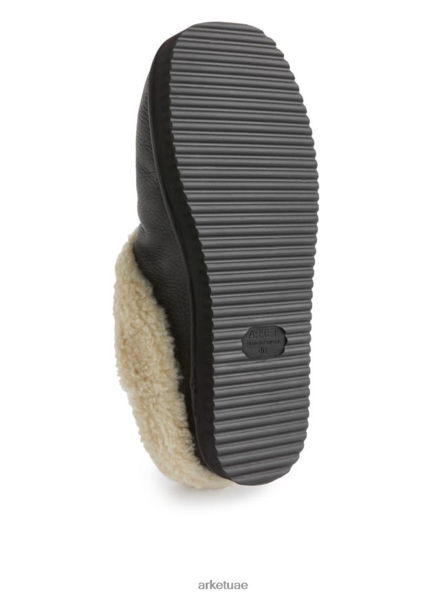 أحذية عبد اللطيف ARKET نحيف النعال الجلدية كومة أسود/أوف وايت BXB848524