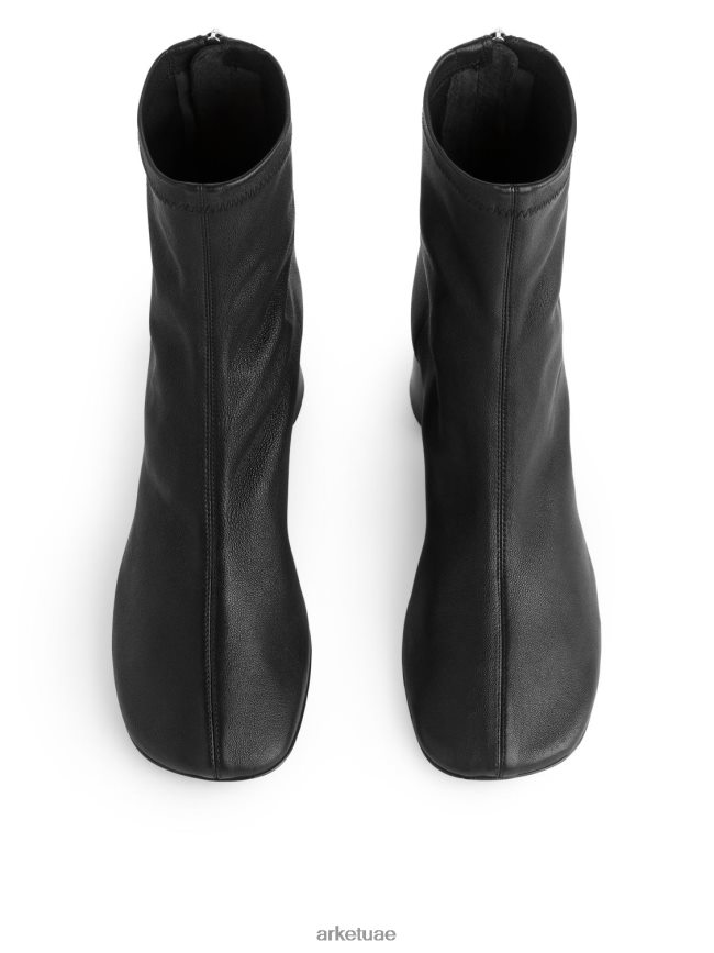 أحذية عبد اللطيف ARKET نحيف حذاء جورب من الجلد المطاطي أسود BXB848699