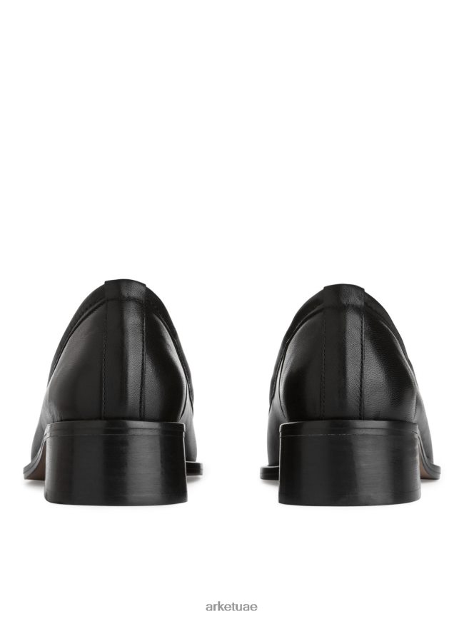 أحذية عبد اللطيف ARKET نحيف حذاء لوفر من الجلد بمقدمة مربعة أسود BXB848689