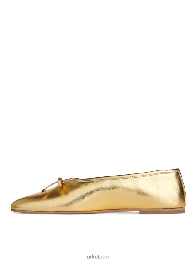 أحذية عبد اللطيف ARKET نحيف راقصات الباليه الجلدية ذهب BXB848719