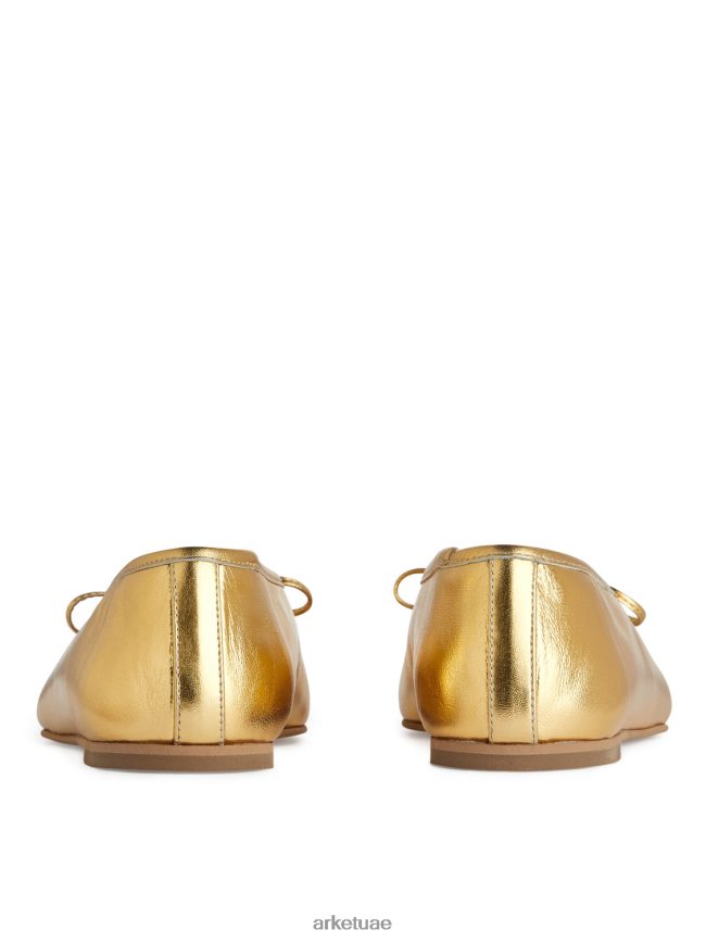 أحذية عبد اللطيف ARKET نحيف راقصات الباليه الجلدية ذهب BXB848719