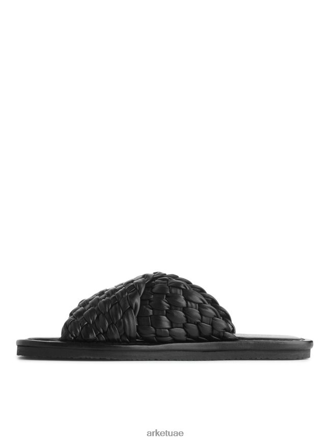 أحذية عبد اللطيف ARKET نحيف شرائح جلدية منسوجة أسود BXB848642