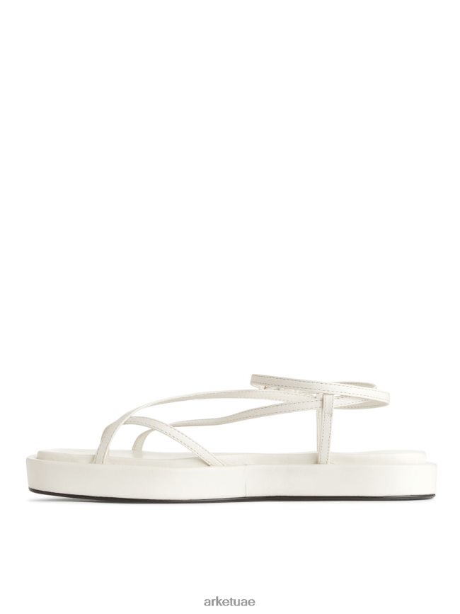 أحذية عبد اللطيف ARKET نحيف صندل بحزام جلدي أبيض BXB848632