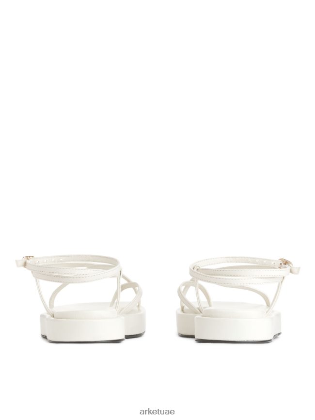 أحذية عبد اللطيف ARKET نحيف صندل بحزام جلدي أبيض BXB848632