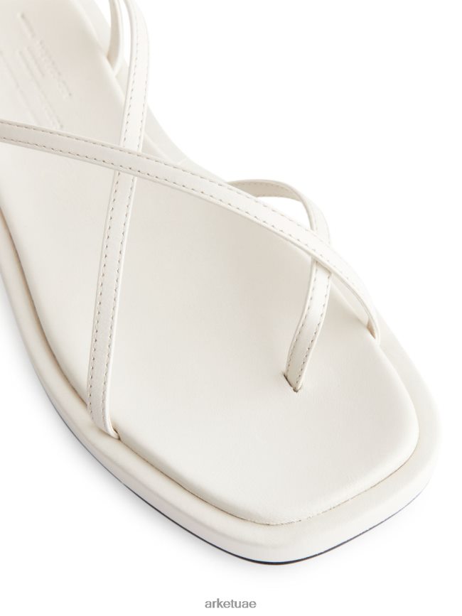 أحذية عبد اللطيف ARKET نحيف صندل بحزام جلدي أبيض BXB848632