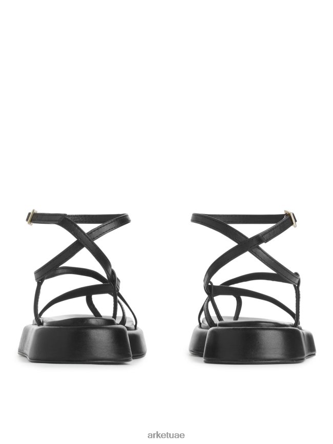 أحذية عبد اللطيف ARKET نحيف صندل بحزام جلدي أسود BXB848628