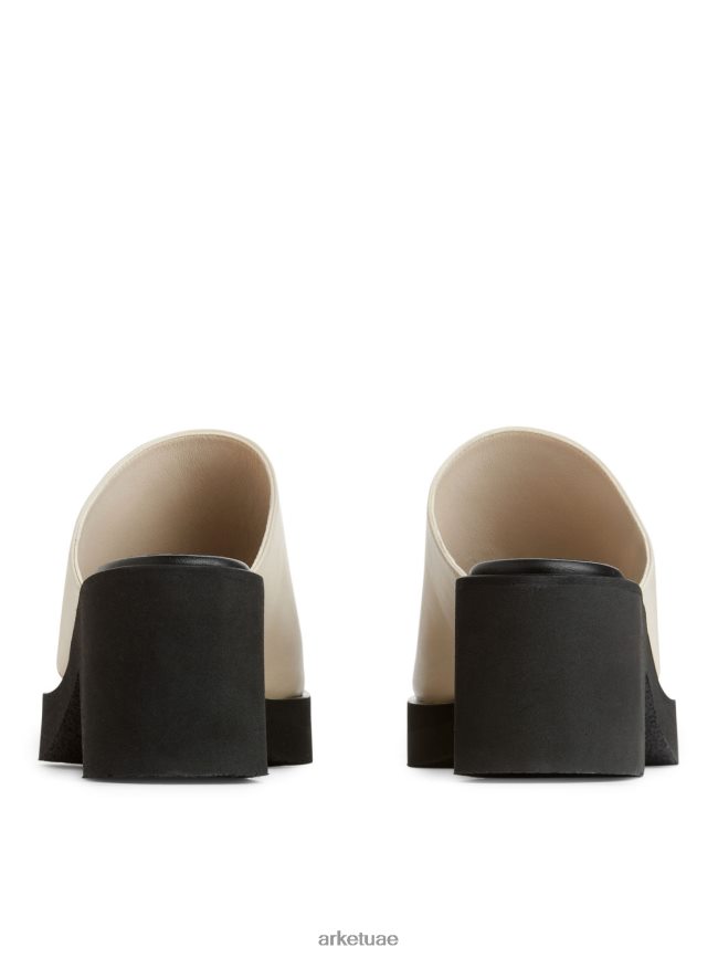 أحذية عبد اللطيف ARKET نحيف صندل جلدي سميك سهل الارتداء أوف وايت/أسود BXB848696