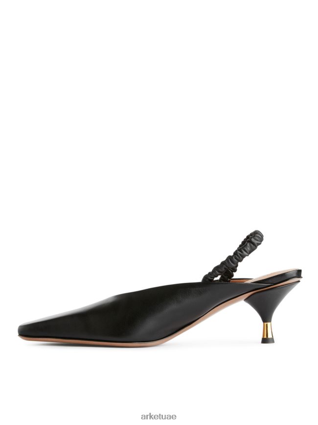 أحذية عبد اللطيف ARKET نحيف مضخات جلدية slingback أسود BXB848698