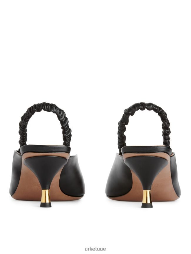أحذية عبد اللطيف ARKET نحيف مضخات جلدية slingback أسود BXB848698