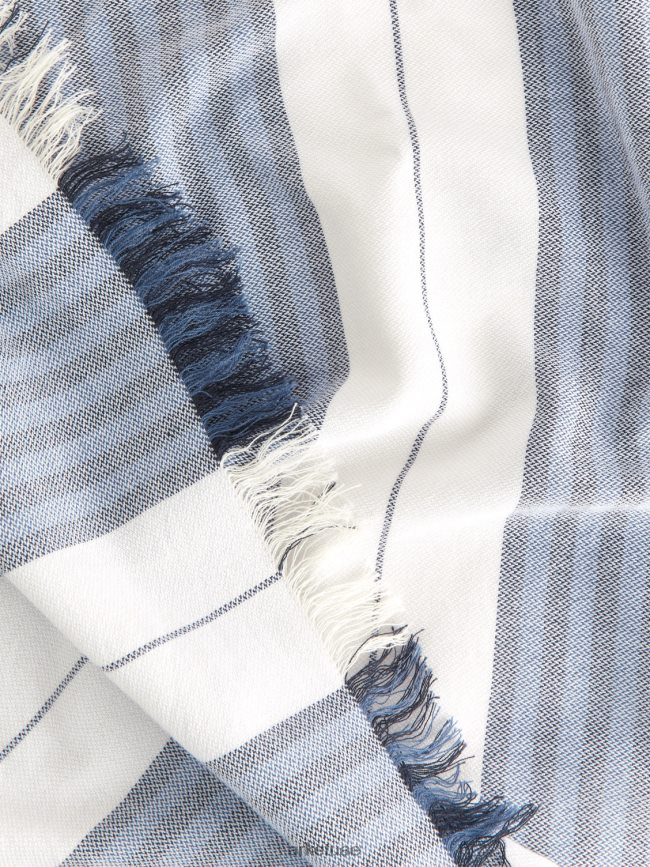 أدوات منزلية عبد اللطيف ARKET للجنسين بطانية الشاطئ القطنية ابيض ازرق BXB8481357