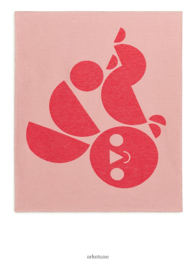 أدوات منزلية عبد اللطيف ARKET للجنسين بطانية قطنية من طبعة الفنان احمر ابيض BXB8481727