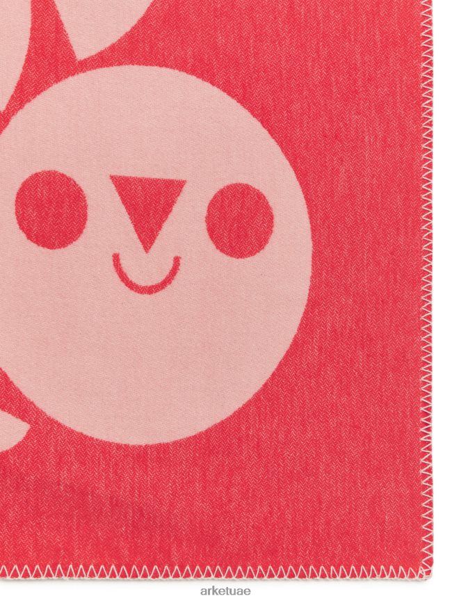 أدوات منزلية عبد اللطيف ARKET للجنسين بطانية قطنية من طبعة الفنان احمر ابيض BXB8481727