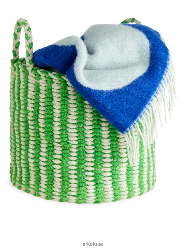 أدوات منزلية عبد اللطيف ARKET للجنسين سلة تخزين 41 سم أخضر/أوف وايت BXB8481353