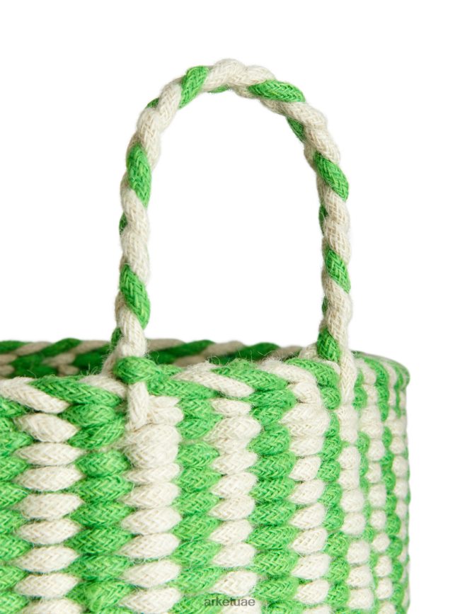 أدوات منزلية عبد اللطيف ARKET للجنسين سلة تخزين 41 سم أخضر/أوف وايت BXB8481353