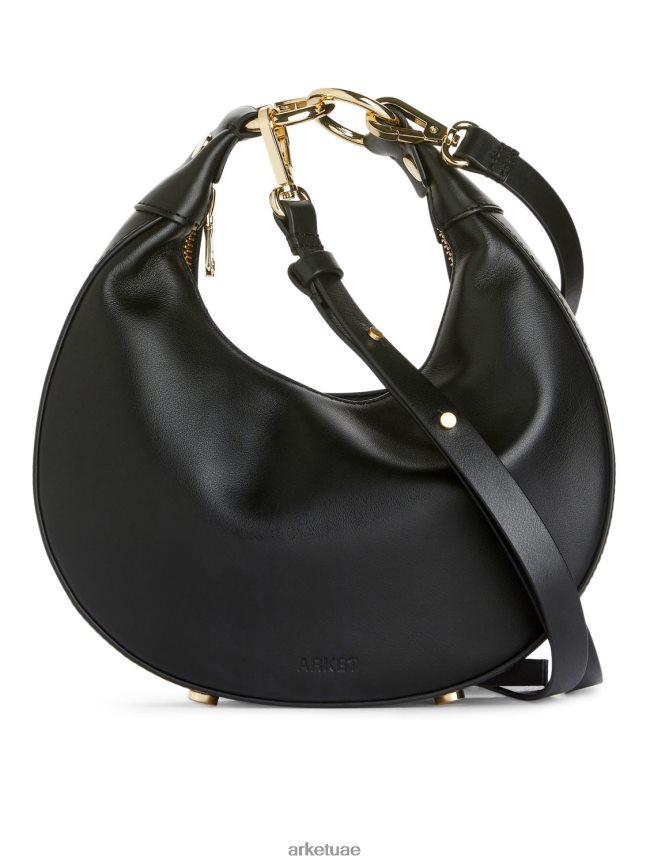 أكياس عبد اللطيف ARKET للجنسين حقيبة جلدية نصف القمر أسود BXB848759