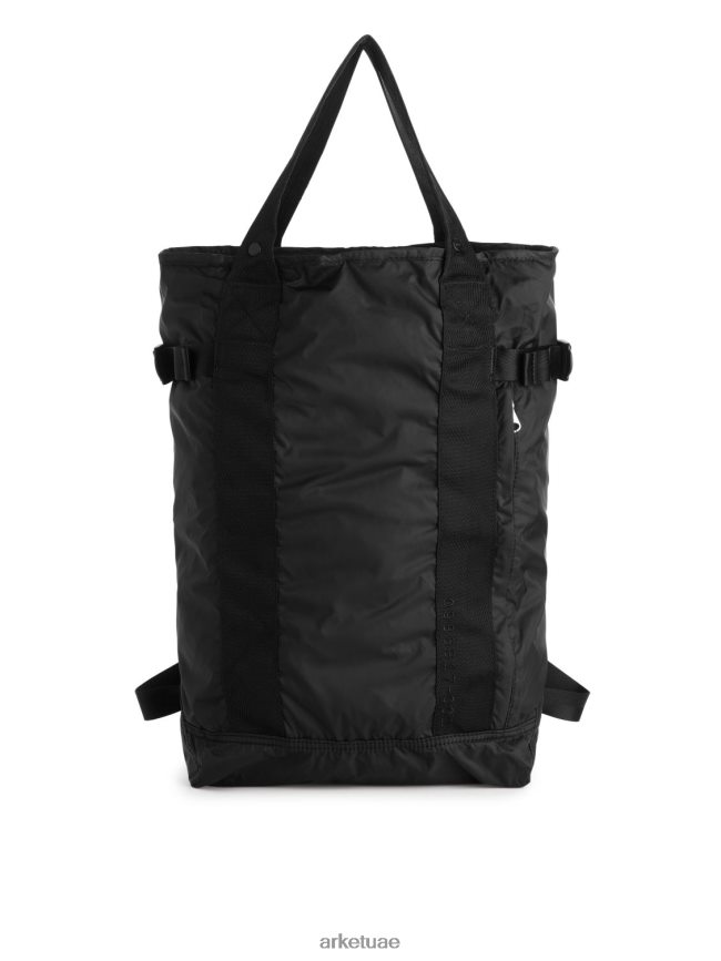 أكياس عبد اللطيف ARKET للجنسين حقيبة ظهر قابلة للتعبئة في اتجاهين أسود BXB8481289