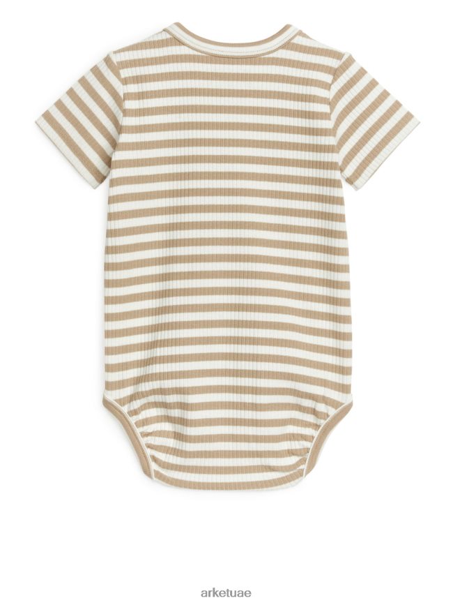 ملابس عبد اللطيف ARKET أطفال بدلة قطنية بأكمام قصيرة بيج/أوف وايت BXB8481750