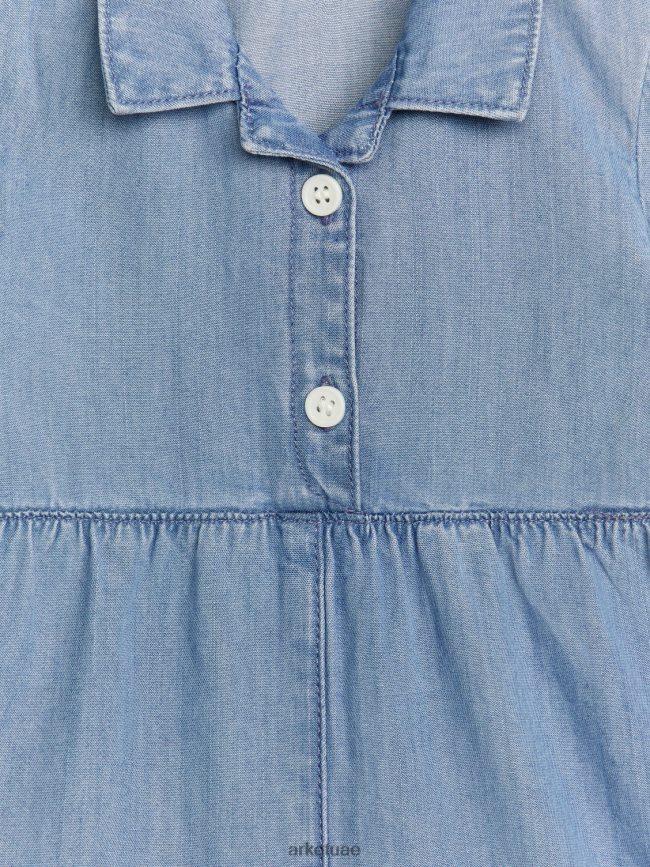 ملابس عبد اللطيف ARKET أطفال بذلة الدنيم القصيرة أزرق فاتح BXB8481721