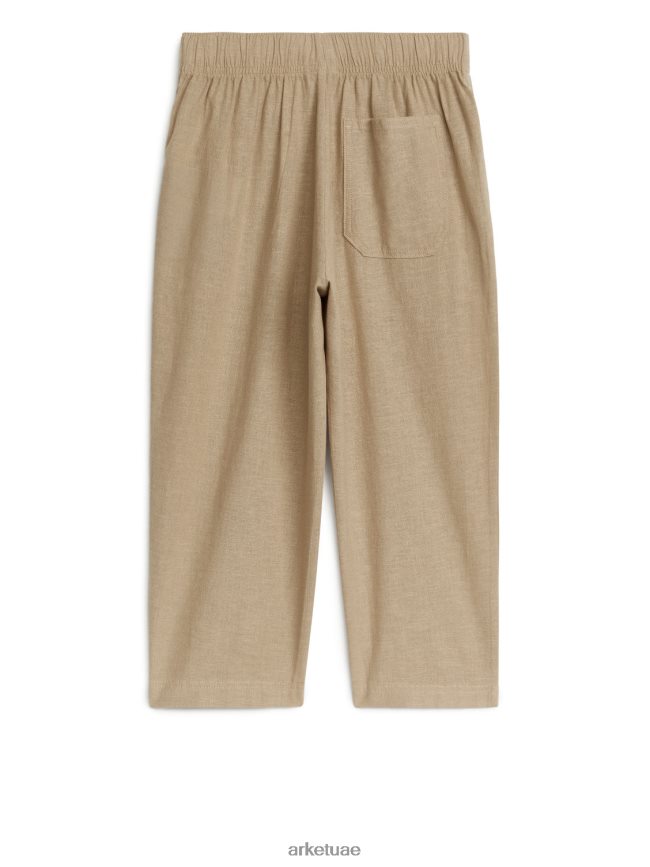 ملابس عبد اللطيف ARKET أطفال بنطال كتان مريح اللون البيج BXB8481559